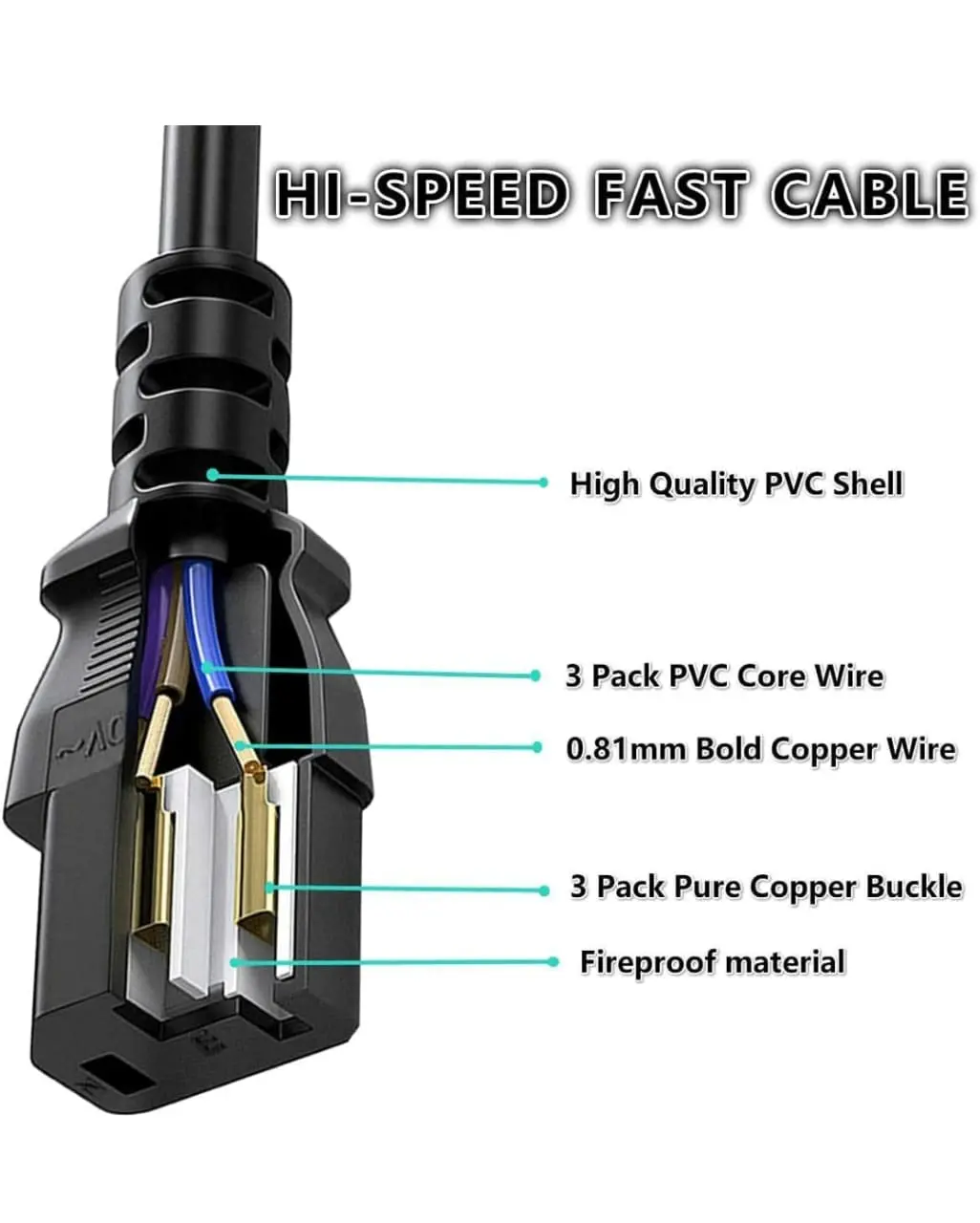 FastUp Computer power cable 1.2m thumbnail 2