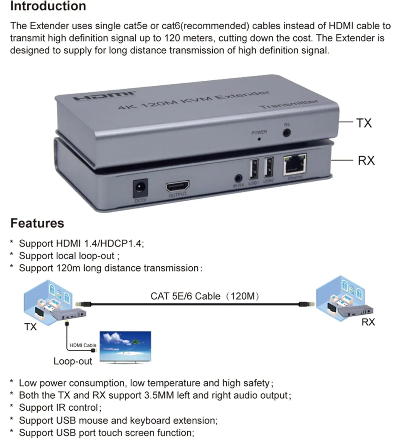 FastUp Hdmi 120M KVM Extender  thumbnail 2